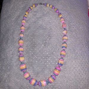 Chunky resin pastel beaded necklace